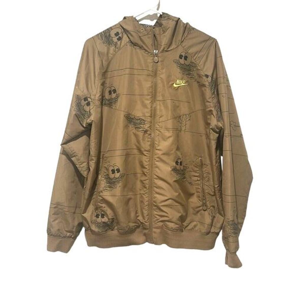 Vtg Nike x Misha (PAM) Collab Running Man Windbreaker Tan Jacket Medium RARE